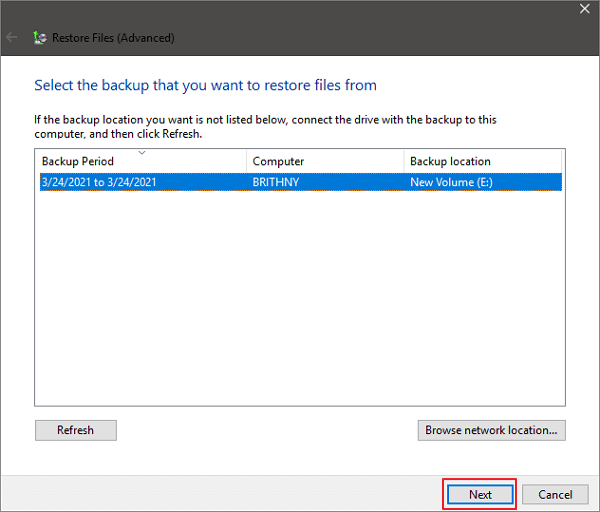 recover deleted files from Windows 10/8/7 backup