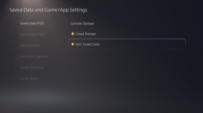 how to auto sync PS5 game data