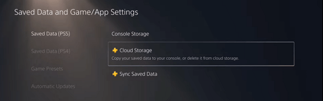 recover PS5 game data from cloud - 1