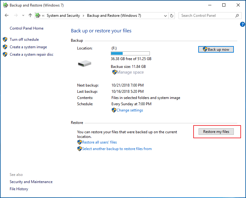 restore my files