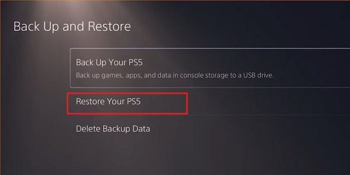 restore your PS5