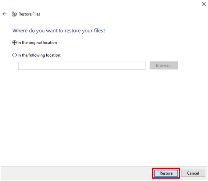 restore MP4 files to the original place or a new destination