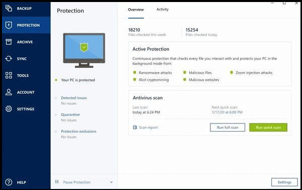 Acronis Cyber Protect Home Office