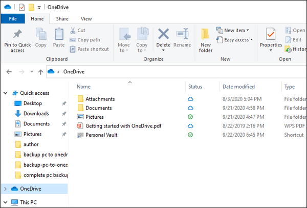 drop the files on your system to back up to the folder