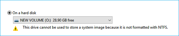 this device cannot be used to save a system image