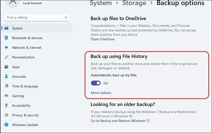 select your hdd