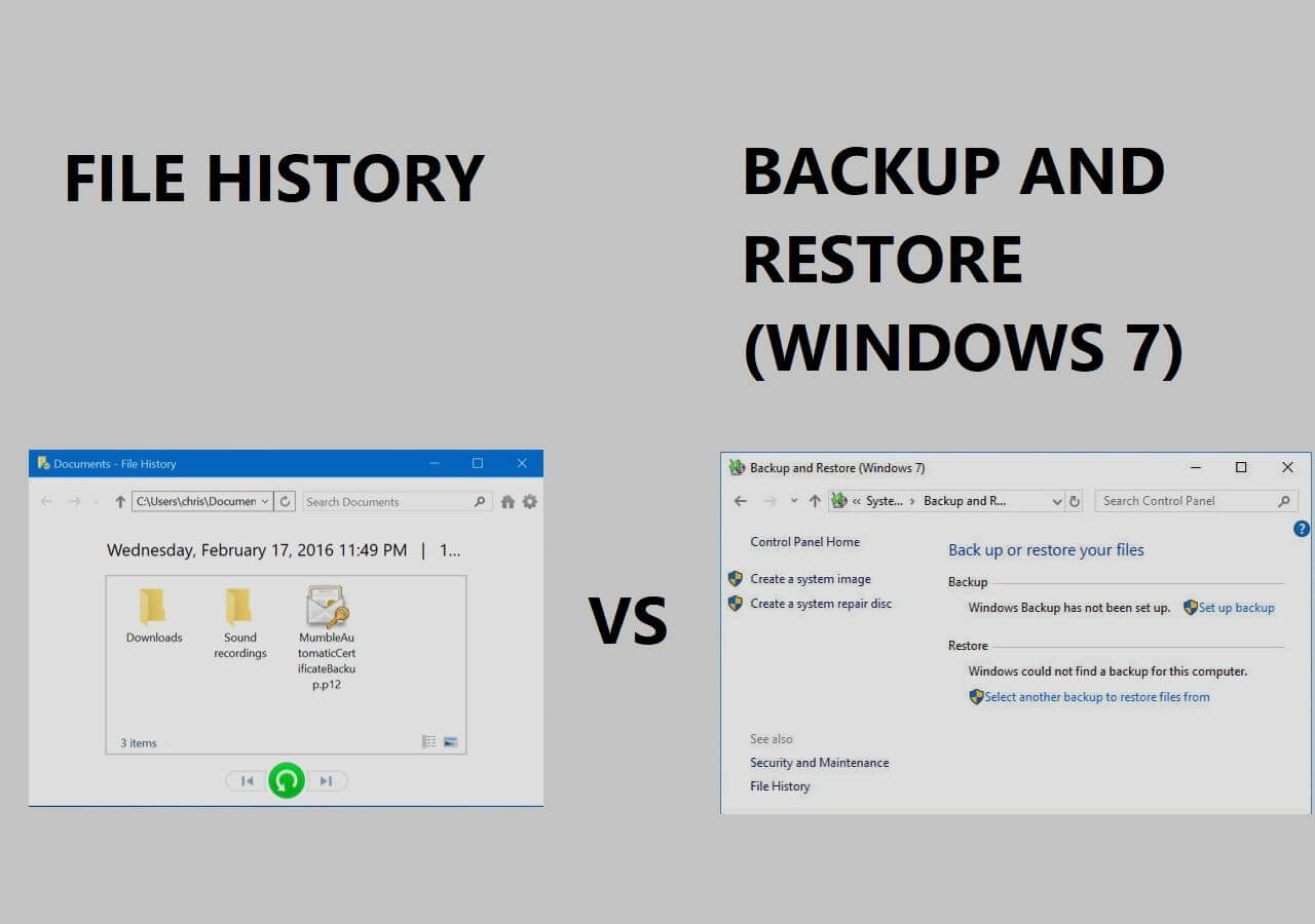 file history vs backup and restore