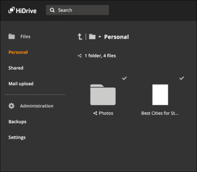 hidrive interface