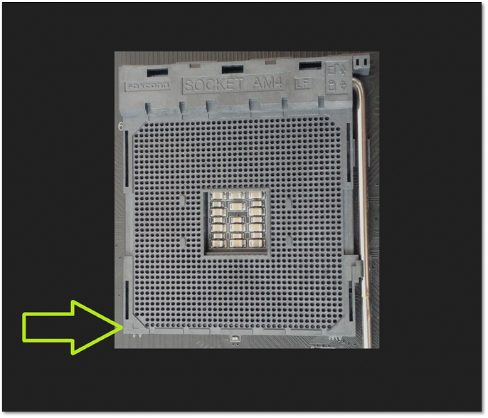 locate the same triangle on the socket of your motherboard