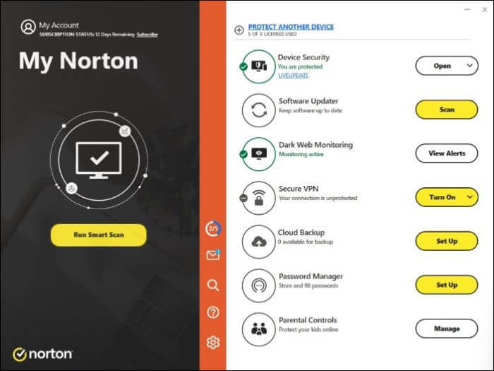 norton 360 features