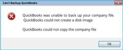 quickbooks unable to backup company file error