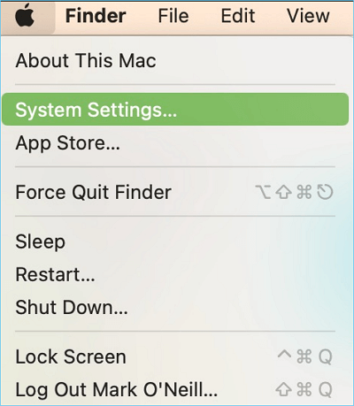 system settings