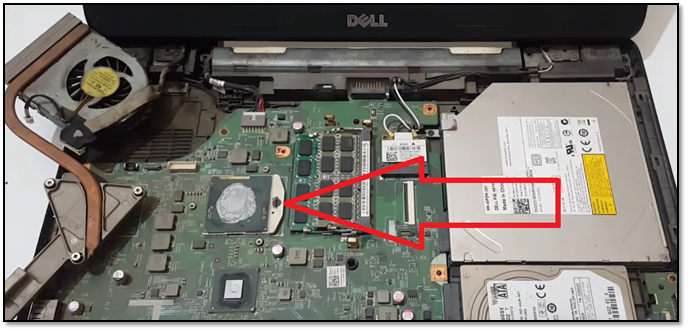  unscrew the cpu holder on laptop