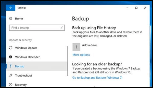 windows 10 backup and restore