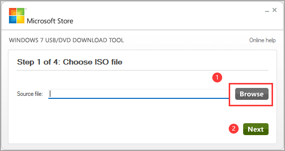 choose the iso file