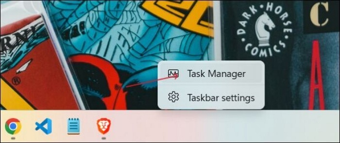 open Task manager using Taskbar