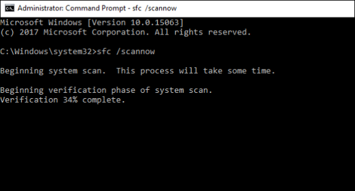 run SFC scan command on CMD