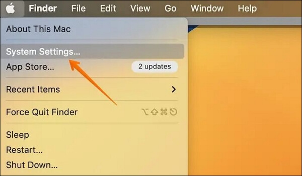 Open System Settings on macOS
