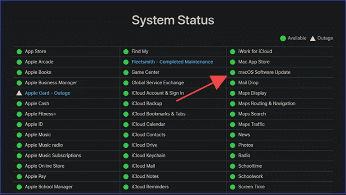 Alt: Check system status