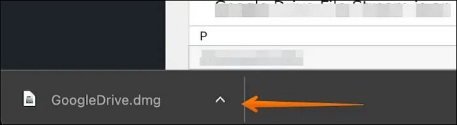 Download the Google Drive DMG file on macOS