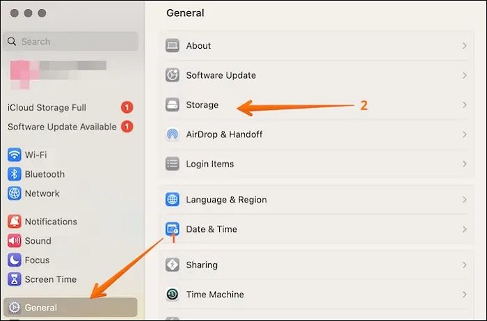 Open Storage Settings macOS