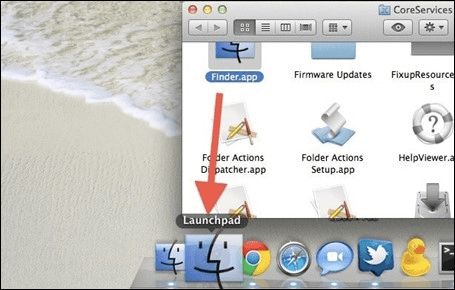 Alt: Launch the Finder application from the Launchpad