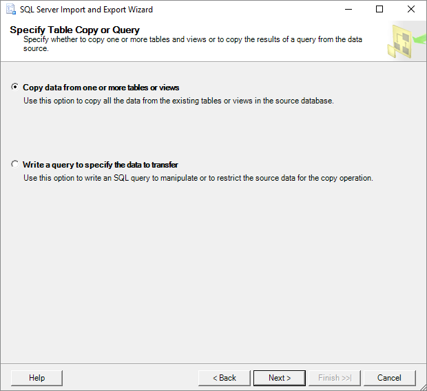  export MS SQL database to CSV