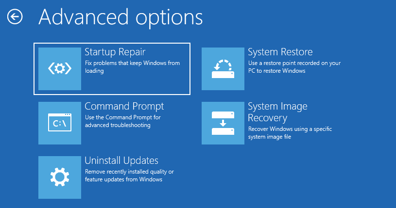 Open Advanced options