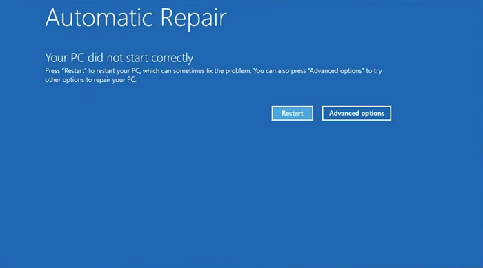 automatic repair error