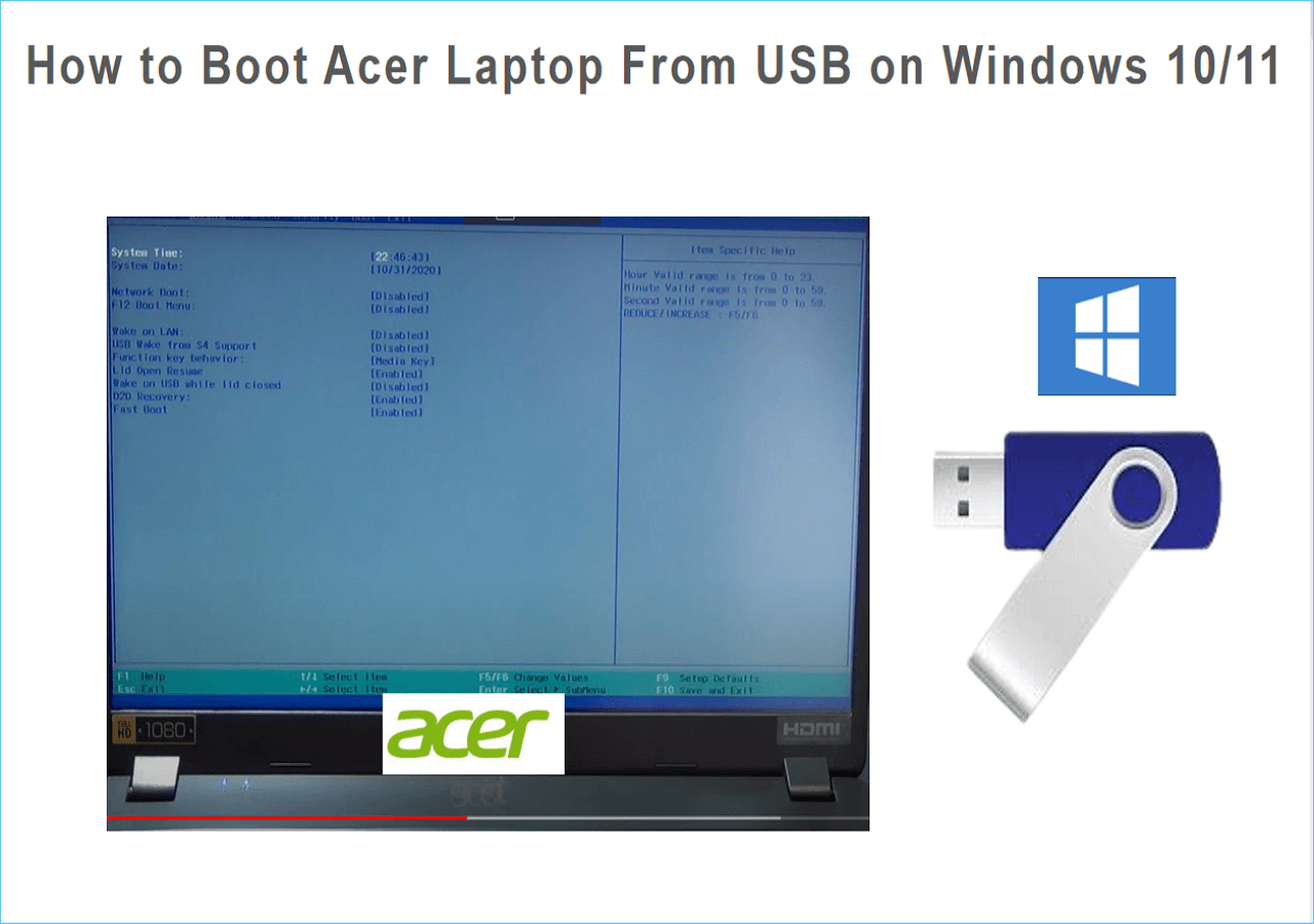 boot acer laptop from usb