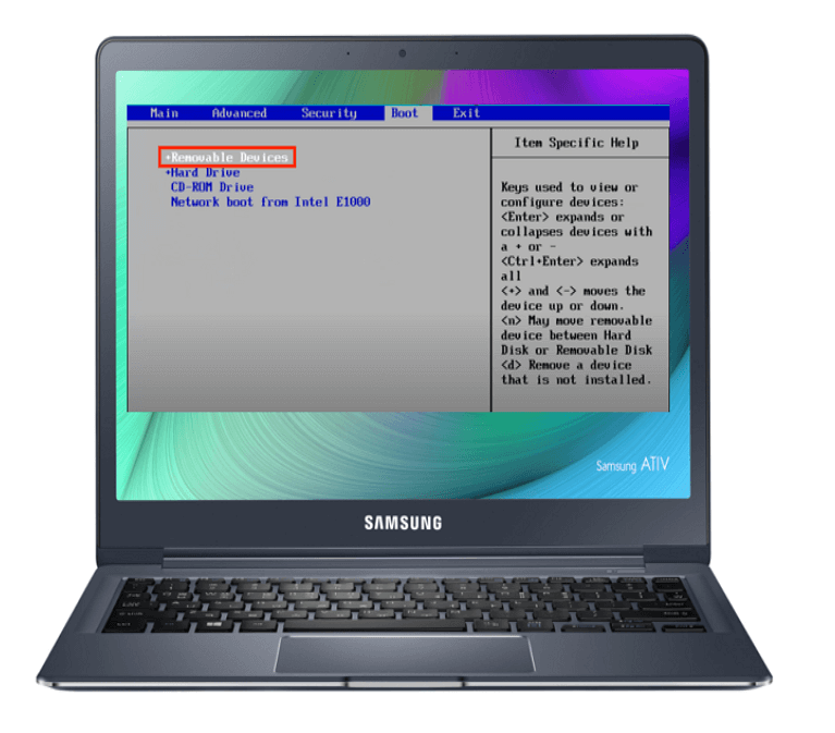 boot samsung laptop from usb