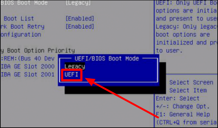 change to uefi