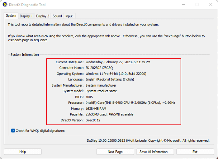 Check computer specification