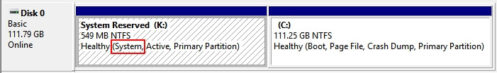 system reserved partition