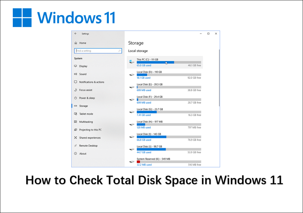 Check Total Disk Space in Windows 11