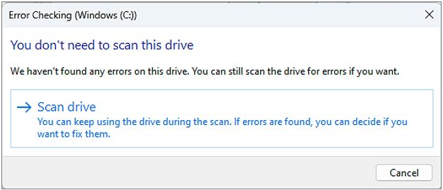 click scan drive