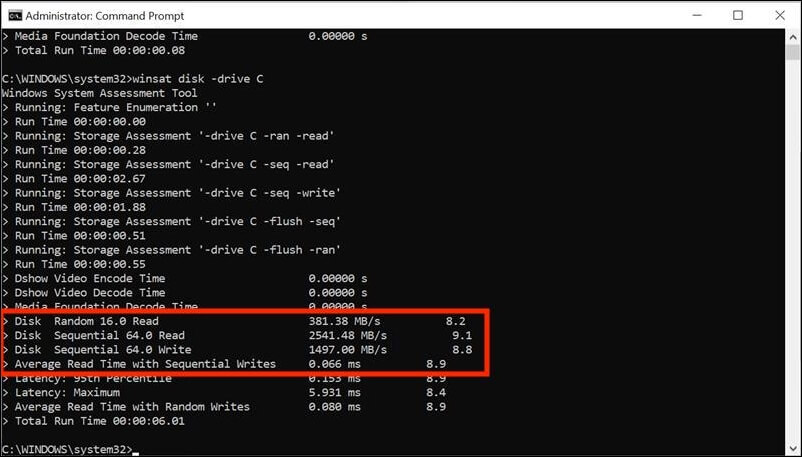 command-prompt-disk-read-write-speeds