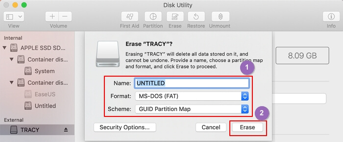 Image of format usb on Mac