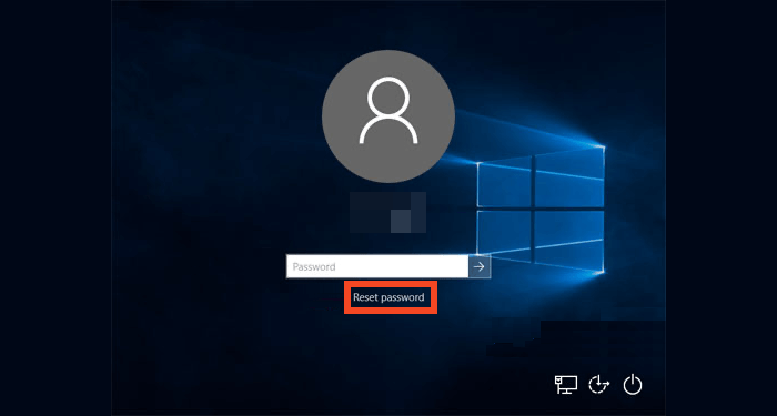 Click to reset password of the Windows computer