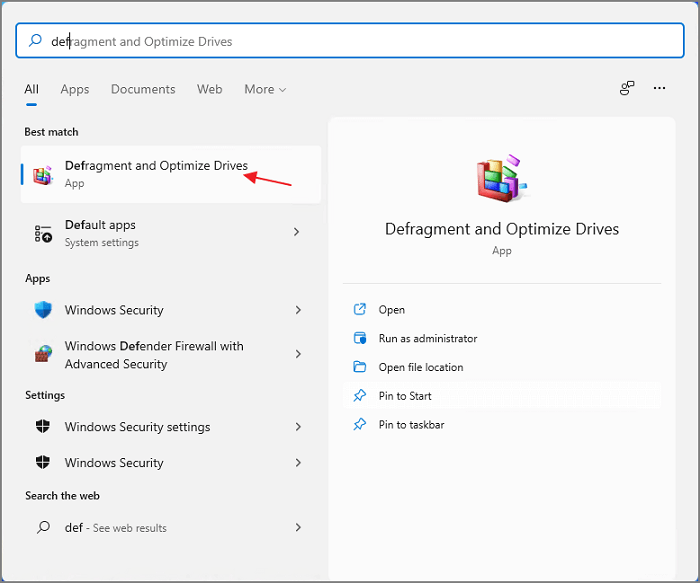 defragement and optimize drives