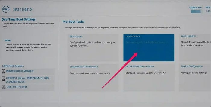 access the Dell diagnostic