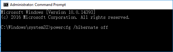 powercfg commands to diskable hibernation file