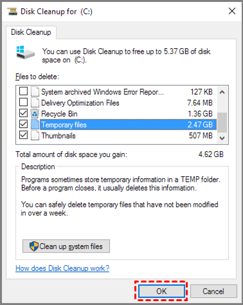 disk cleanup