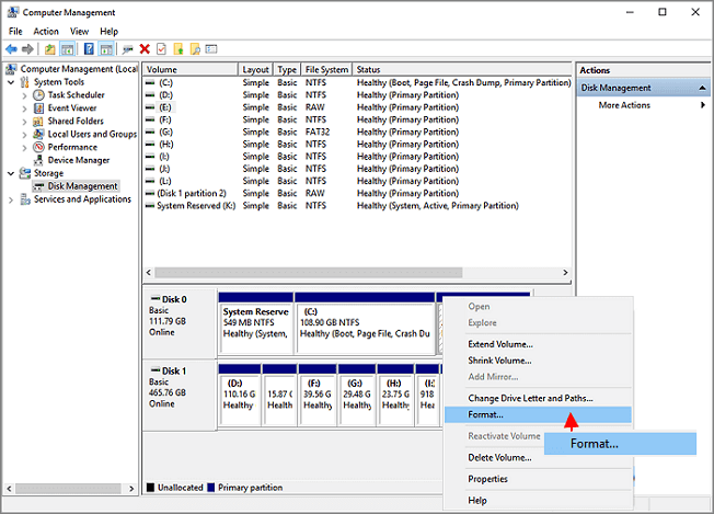 format with Disk Management