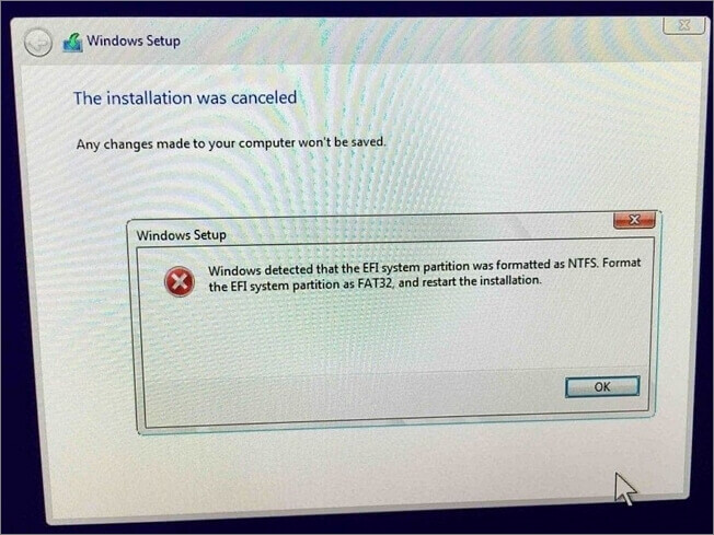 partition error