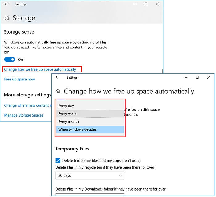 Automatically delete and temp files to fix stream low disk space