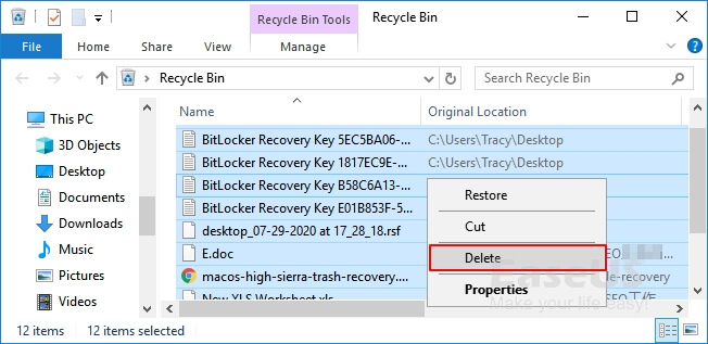 clean up recycle bin