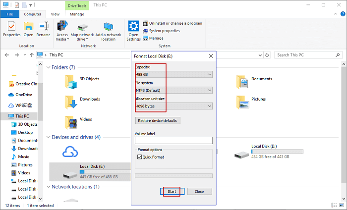 Format external hard drive