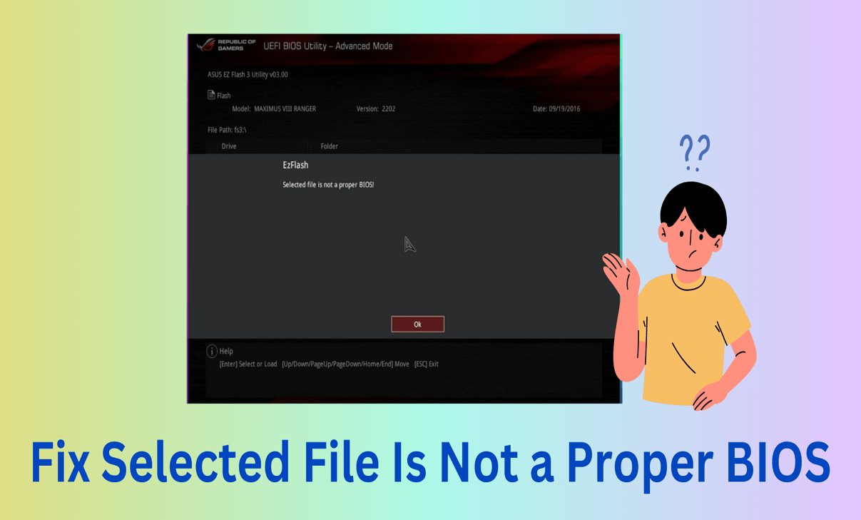 selected file is not a proper BIOS