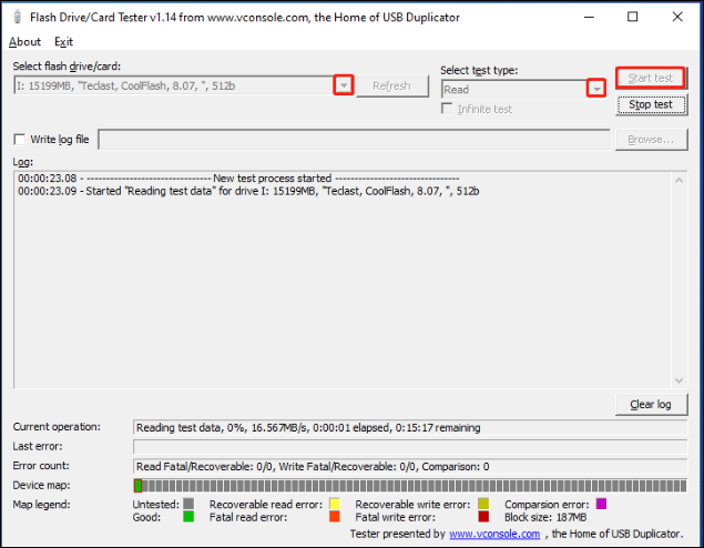 Flash Drive Tester